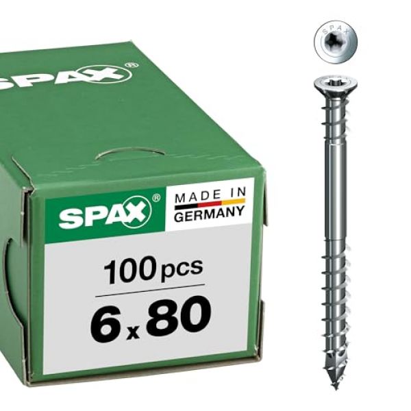 SPAX Justierschraube Flachkopf mit Halterillen T-Star plus WIROX 6 x 80 mm