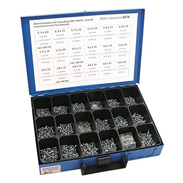 Dresselhaus Blechschrauben selbstbohrend, Innensechsrund, DIN 7504 M, galvanisch verzinkt